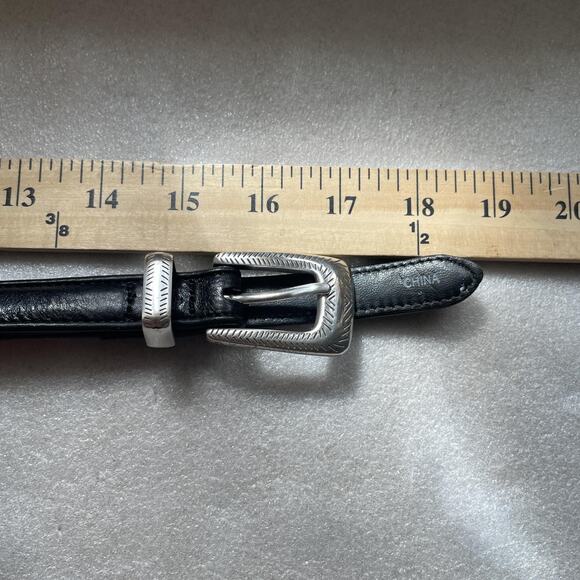 Vintage 90s Brighton Belt Women Small Black Leather Beaded Southwestern Western - Picture 9 of 9